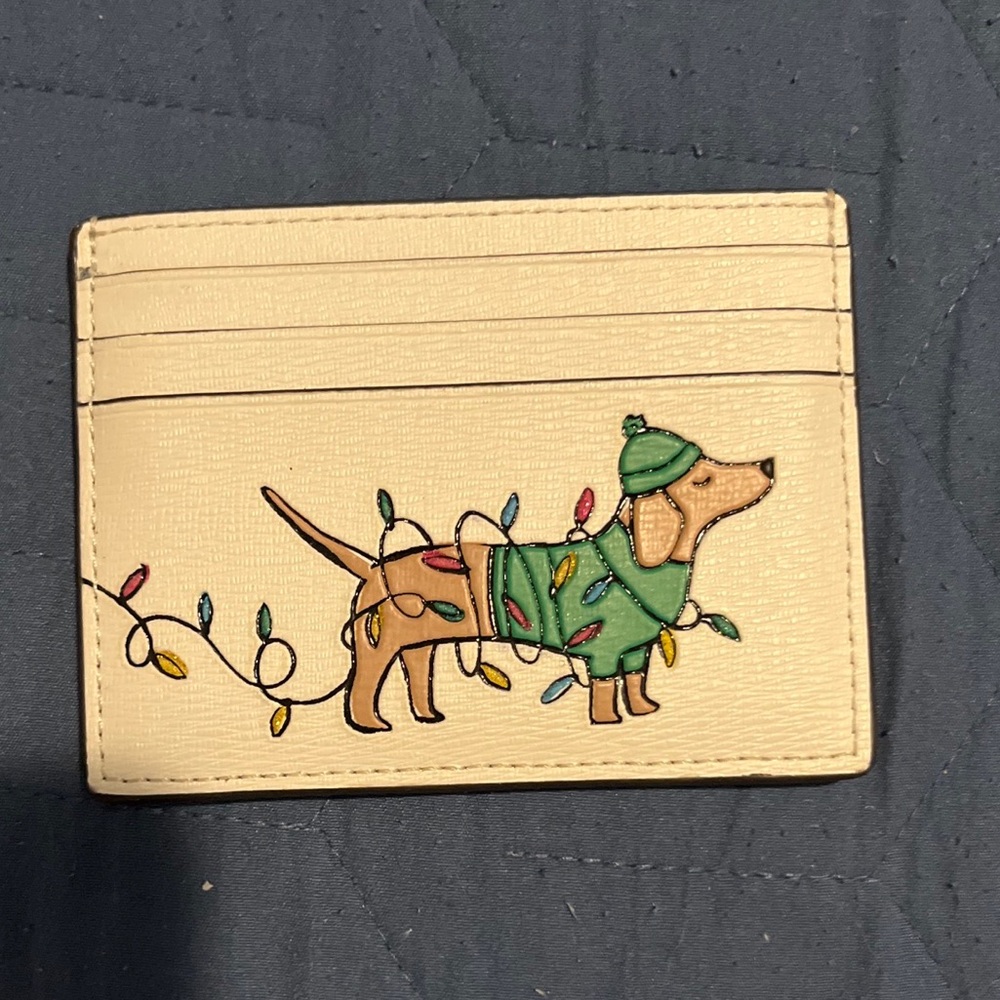 Kate Spade Cream Card Holder with Colorful Lights